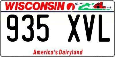 WI license plate 935XVL