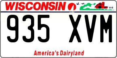 WI license plate 935XVM