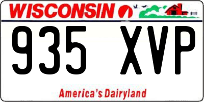 WI license plate 935XVP