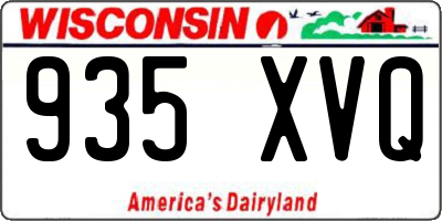 WI license plate 935XVQ