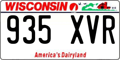 WI license plate 935XVR