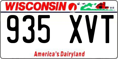 WI license plate 935XVT