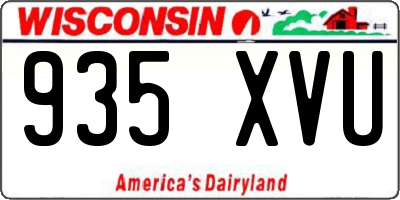 WI license plate 935XVU