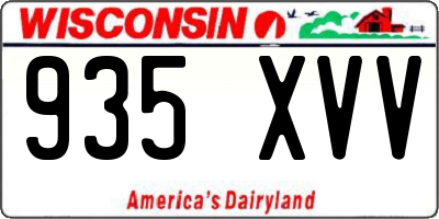 WI license plate 935XVV