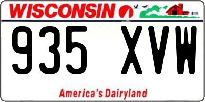 WI license plate 935XVW