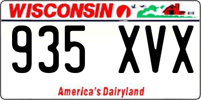 WI license plate 935XVX