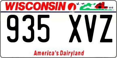 WI license plate 935XVZ