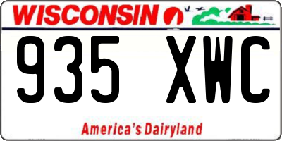 WI license plate 935XWC