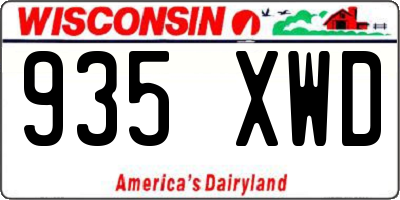 WI license plate 935XWD