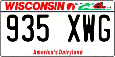 WI license plate 935XWG