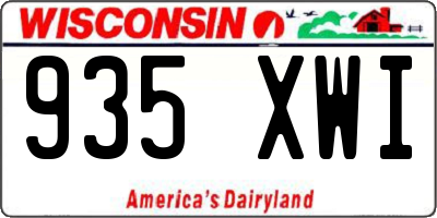 WI license plate 935XWI