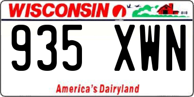 WI license plate 935XWN