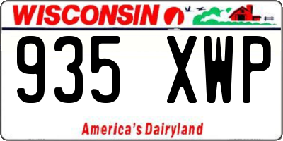 WI license plate 935XWP