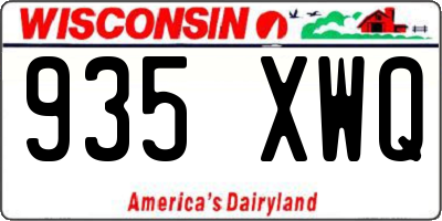 WI license plate 935XWQ