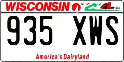 WI license plate 935XWS