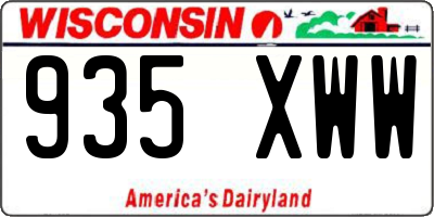 WI license plate 935XWW