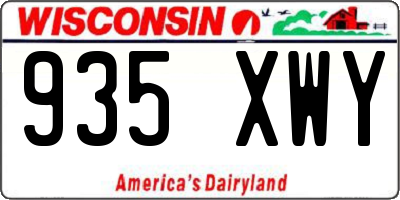 WI license plate 935XWY
