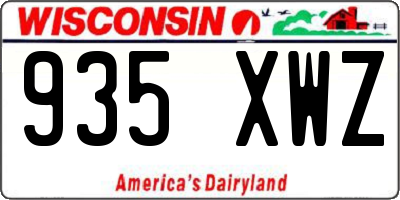 WI license plate 935XWZ