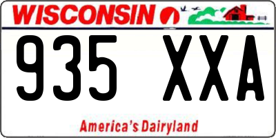 WI license plate 935XXA