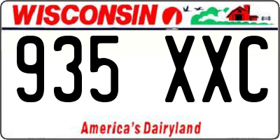 WI license plate 935XXC