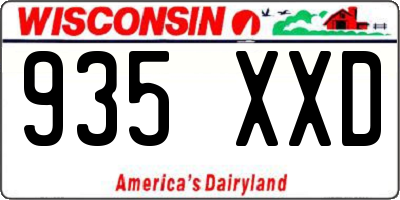 WI license plate 935XXD
