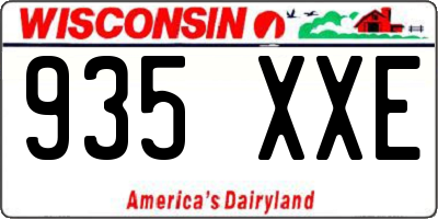 WI license plate 935XXE