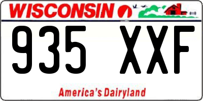 WI license plate 935XXF