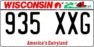 WI license plate 935XXG