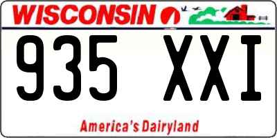 WI license plate 935XXI