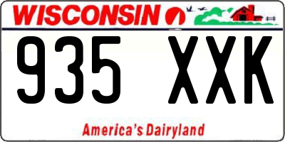 WI license plate 935XXK