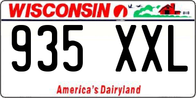 WI license plate 935XXL