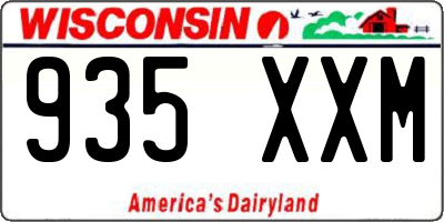 WI license plate 935XXM