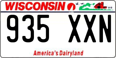 WI license plate 935XXN