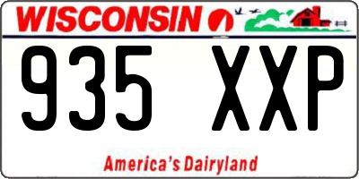 WI license plate 935XXP