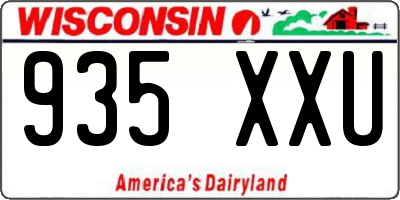 WI license plate 935XXU