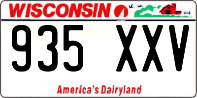 WI license plate 935XXV