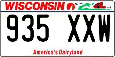 WI license plate 935XXW
