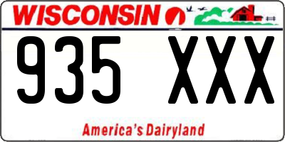WI license plate 935XXX