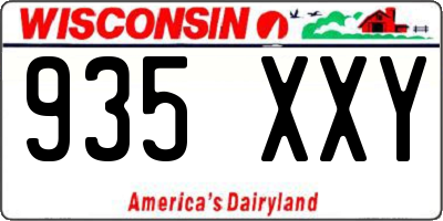 WI license plate 935XXY