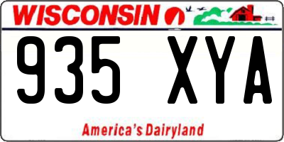 WI license plate 935XYA