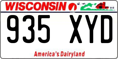 WI license plate 935XYD