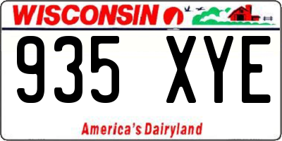 WI license plate 935XYE