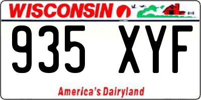 WI license plate 935XYF
