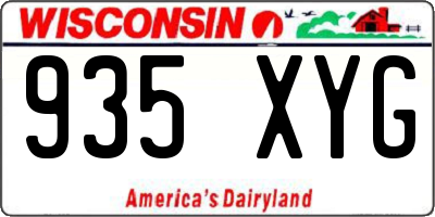 WI license plate 935XYG
