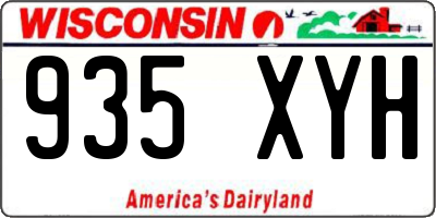 WI license plate 935XYH
