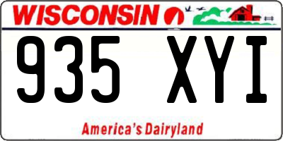 WI license plate 935XYI