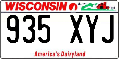 WI license plate 935XYJ