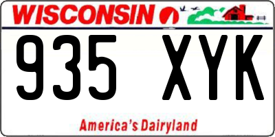 WI license plate 935XYK