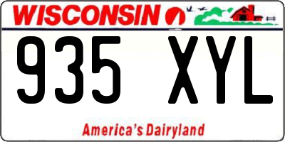 WI license plate 935XYL