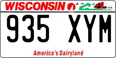 WI license plate 935XYM